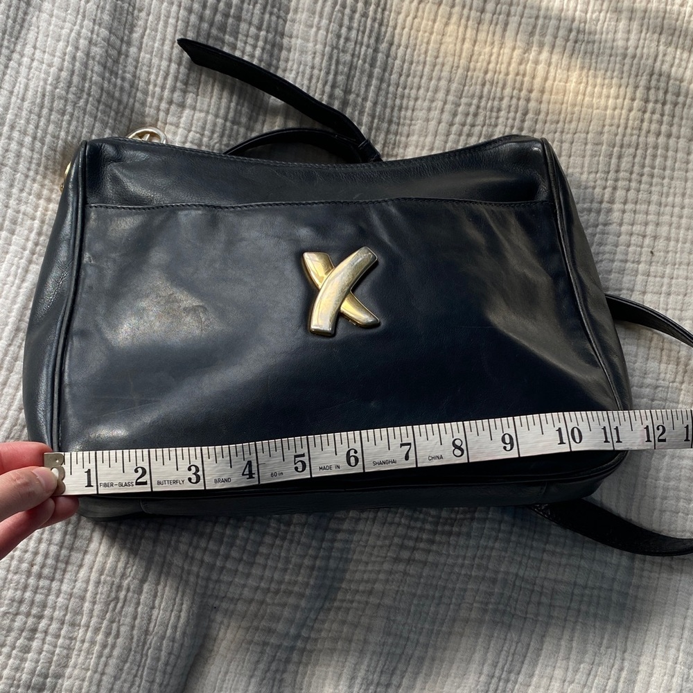 Paloma Picasso Dark Blue Leather Shoulder Bag - Picture 10 of 13